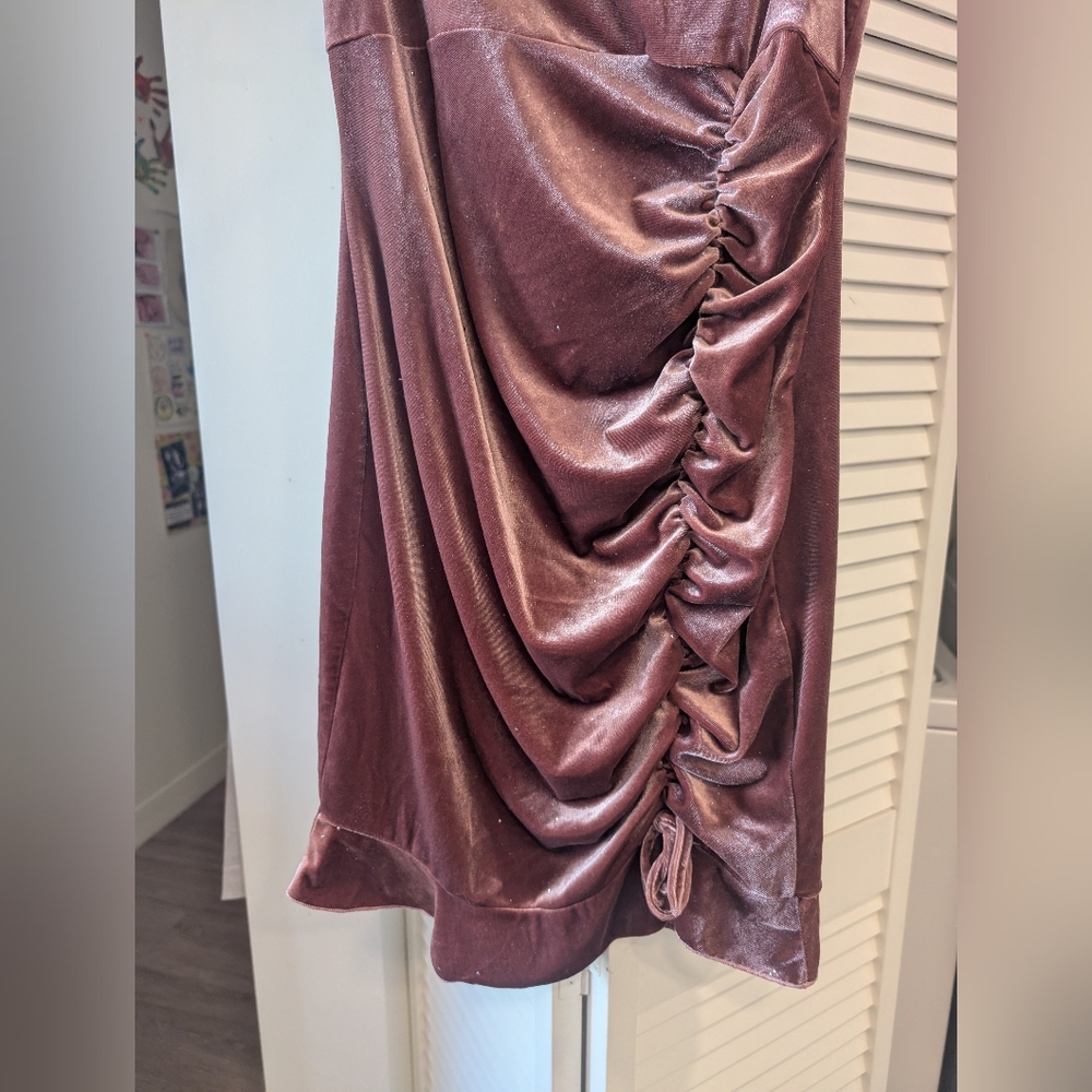 Shein‎ Elegant Pink Ruched Velvet Dress Size XL - Picture 11 of 11